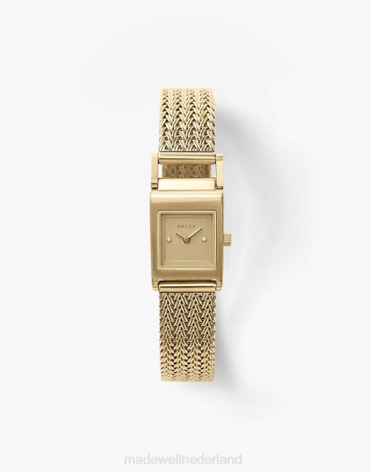 accessoires goud ZVH61320 Madewell Breda Revel mesh-armbandhorloge, 18 mm vrouwen