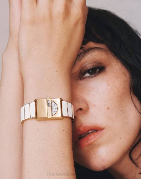 accessoires wit ZVH61316 Madewell Breda Pulse met metalen armbandhorloge, 26 mm vrouwen