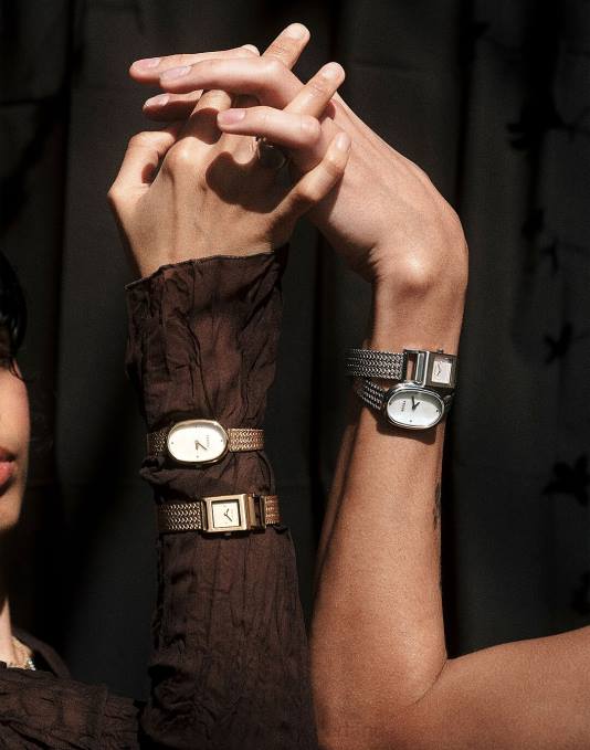 accessoires zilver ZVH61322 Madewell Breda Revel roestvrijstalen mesh-armbandhorloge, 18 mm vrouwen