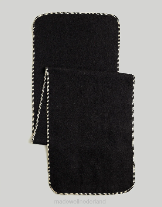 accessoires echt zwart ZVH6998 Madewell sjaal met dekensteek vrouwen