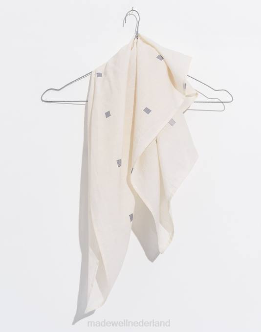 accessoires wit ZVH62413 Madewell world of crow handgeweven katoenen bandana vrouwen