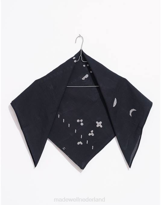 accessoires zwart ZVH62411 Madewell wereld van kraai jamdani bandana vrouwen