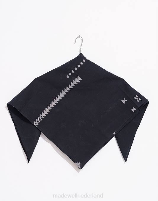 accessoires zwart ZVH62411 Madewell wereld van kraai jamdani bandana vrouwen