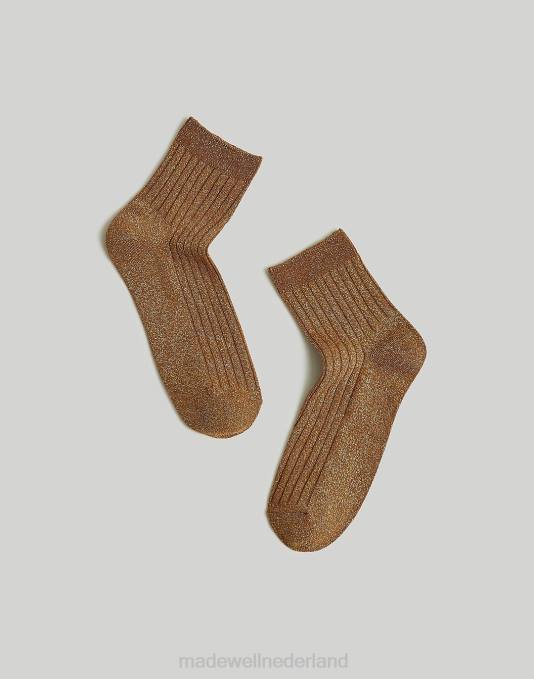 accessoires echt zwart ZVH61004 Madewell glanzende enkelsokken vrouwen