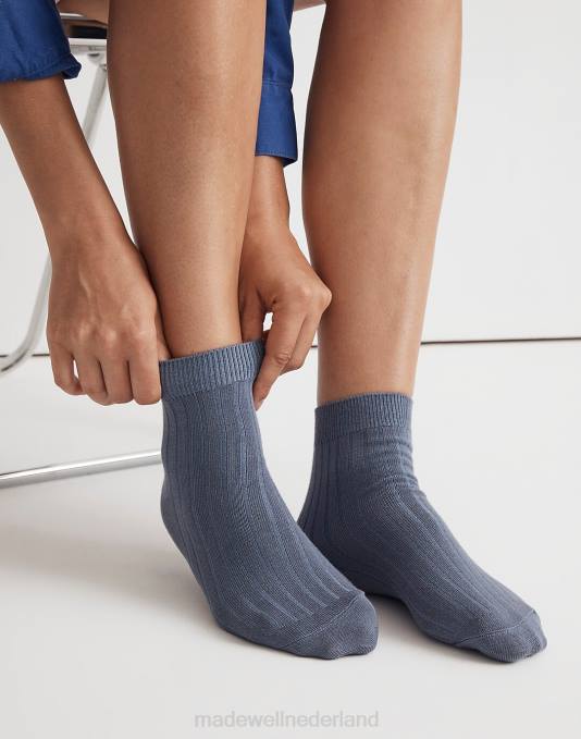 accessoires geroosterde pompoen ZVH61009 Madewell slinky geribbelde enkelsokken vrouwen