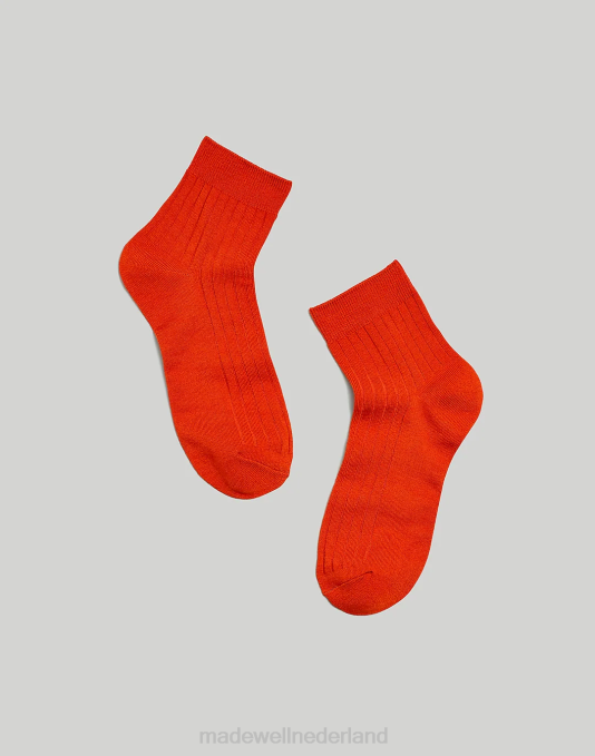 accessoires geroosterde pompoen ZVH61012 Madewell slinky geribbelde enkelsokken vrouwen