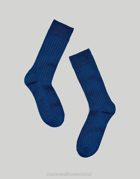 accessoires klassieke indigo ZVH61003 Madewell slinky geribbelde broeksokken vrouwen