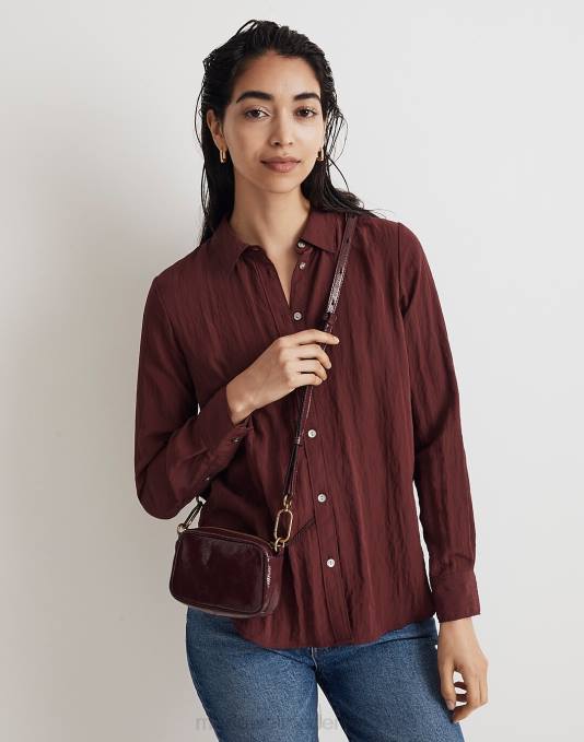 accessoires cabernet ZVH6666 Madewell de leren mini-crossbodytas met karabijnhaak vrouwen