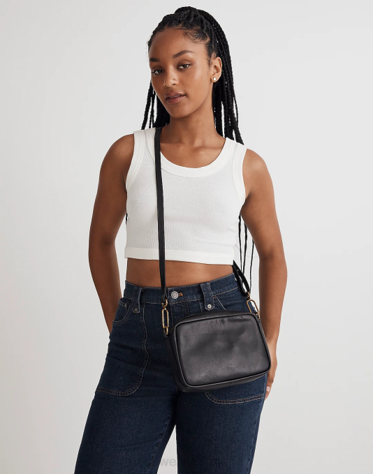 accessoires echt zwart ZVH6658 Madewell de crossbodytas met karabijnhaak vrouwen