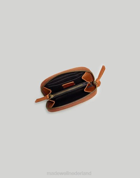 accessoires gepolijste karamel ZVH6708 Madewell de ritsportemonnee van leer vrouwen