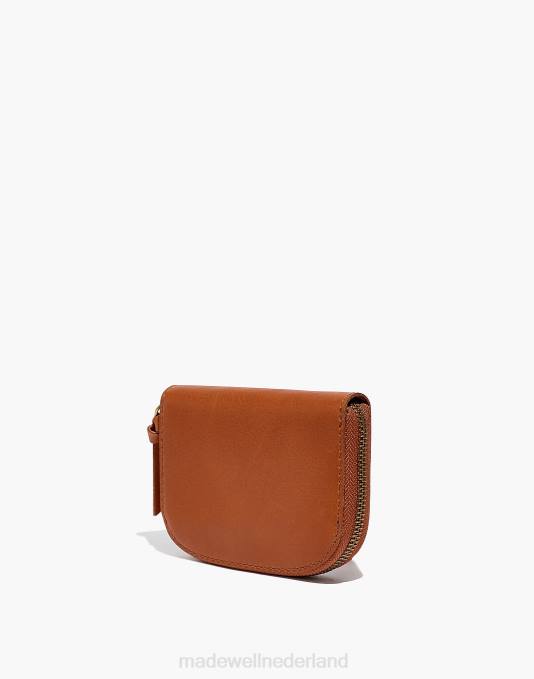 accessoires gepolijste karamel ZVH6708 Madewell de ritsportemonnee van leer vrouwen