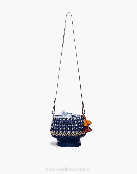 accessoires multi ZVH61165 Madewell Aaks raffia baw pot dot crossbodytas vrouwen