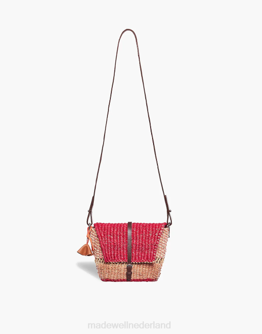 accessoires multi ZVH61166 Madewell Aaks raffia bika robijnrode crossbodytas vrouwen
