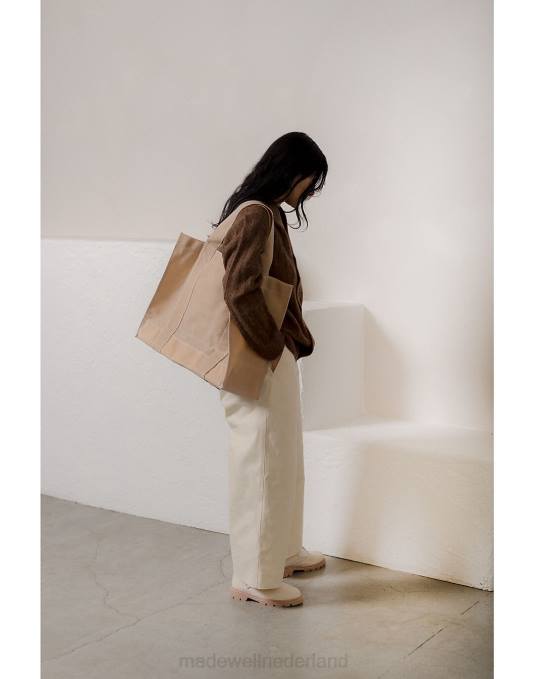 accessoires smaragd ZVH62225 Madewell veel gewaxte canvas draagtas vrouwen