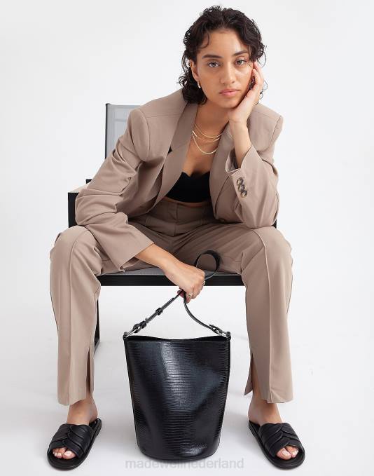 accessoires zwart multi ZVH61602 Madewell Hyer Goods luxe converteerbare bucketbag vrouwen