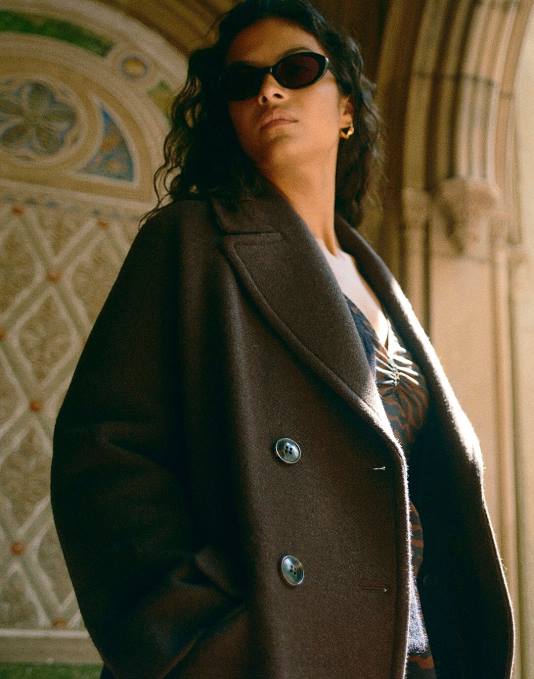 accessoires echt zwart ZVH61030 Madewell Russell ovale zonnebril vrouwen