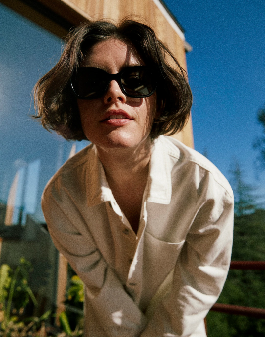 accessoires zwarte steenkool ZVH61032 Madewell pierport-zonnebril vrouwen