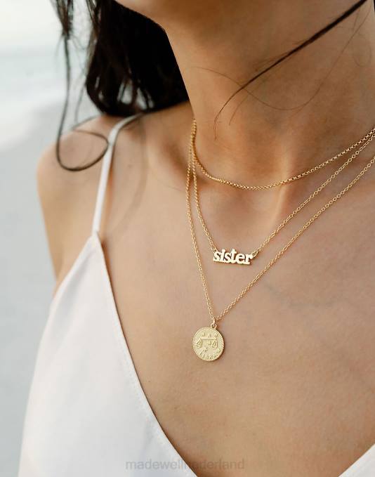 accessoires goud ZVH61484 Madewell katie dean sieraden zus ketting vrouwen