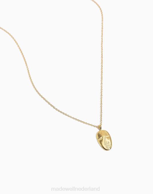 accessoires goud ZVH61485 Madewell katie dean sieraden kunstenaar gezicht ketting vrouwen