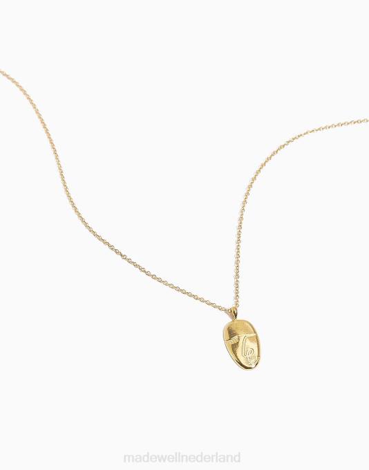 accessoires goud ZVH61485 Madewell katie dean sieraden kunstenaar gezicht ketting vrouwen