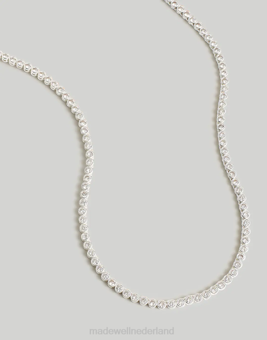 juwelen bleek goud ZVH6948 Madewell de tenniscollectie bezel set kristallen ketting vrouwen