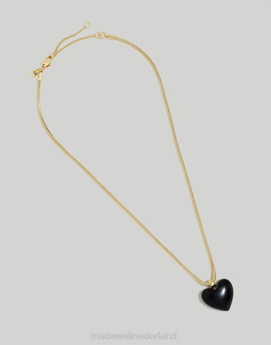 juwelen bleek goud ZVH6950 Madewell glazen gezwollen hart hanger ketting vrouwen