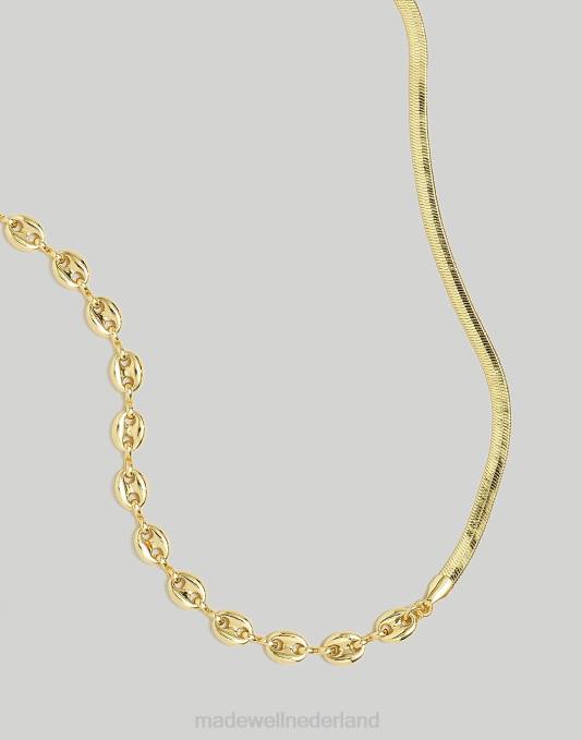 juwelen bleek goud ZVH6964 Madewell gemengde ketting vrouwen