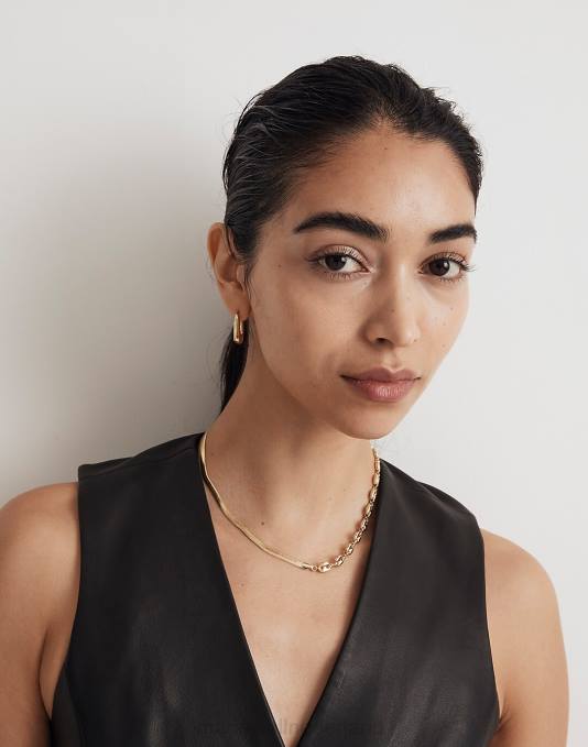 juwelen bleek goud ZVH6964 Madewell gemengde ketting vrouwen