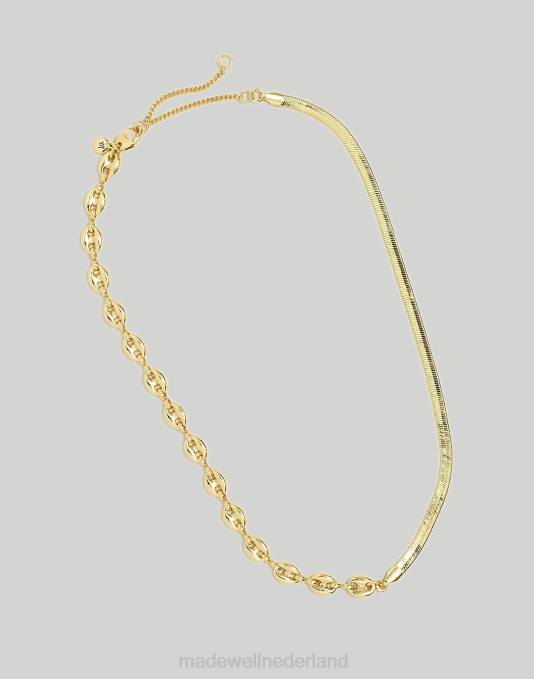 juwelen bleek goud ZVH6964 Madewell gemengde ketting vrouwen