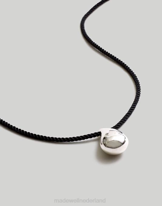 juwelen gepolijst zilver ZVH6953 Madewell gezwollen traankoord choker ketting vrouwen