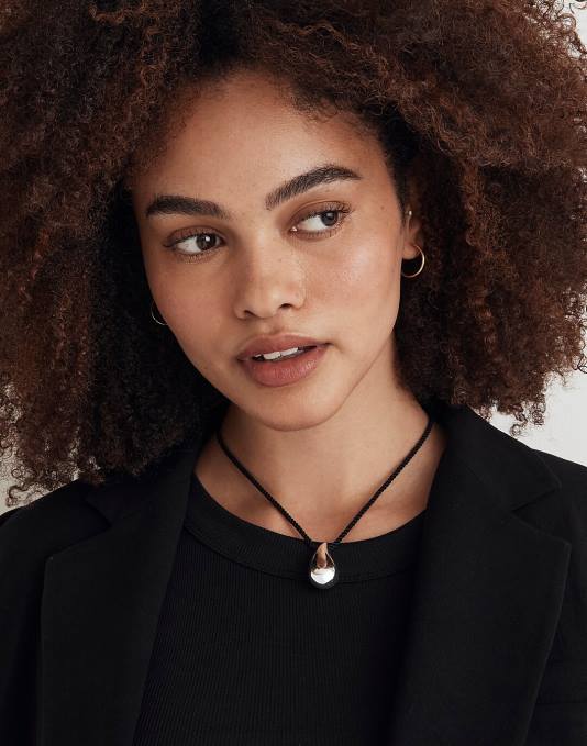 juwelen gepolijst zilver ZVH6953 Madewell gezwollen traankoord choker ketting vrouwen