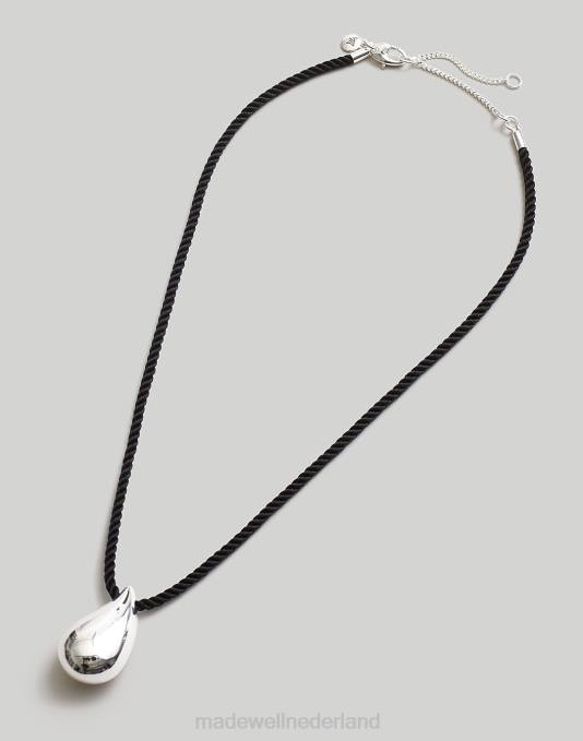 juwelen gepolijst zilver ZVH6953 Madewell gezwollen traankoord choker ketting vrouwen