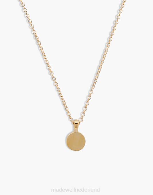 juwelen goud ZVH61758 Madewell Kinn ronde ketting met initiële schijf vrouwen