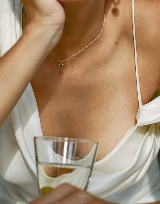 juwelen goud ZVH61758 Madewell Kinn ronde ketting met initiële schijf vrouwen