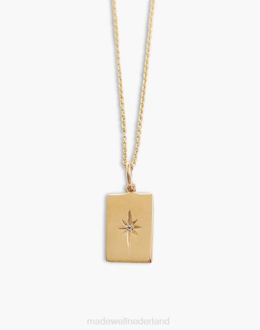 juwelen goud ZVH61769 Madewell Kinn North Star diamanten hanger 20'' ketting vrouwen