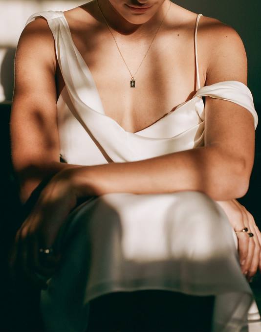 juwelen goud ZVH61769 Madewell Kinn North Star diamanten hanger 20'' ketting vrouwen