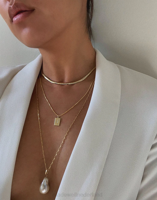 juwelen goud ZVH61776 Madewell Kinn North Star diamanten hanger 18'' ketting vrouwen