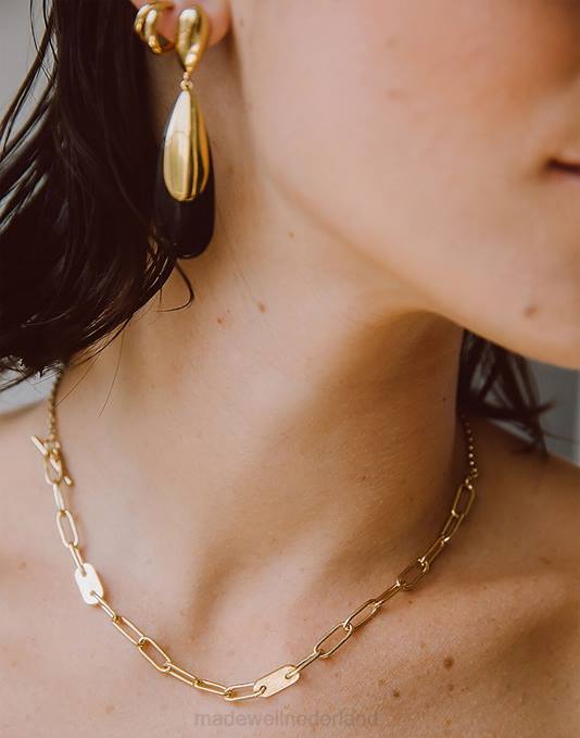 juwelen goud ZVH62275 Madewell Soko delicate ellipsvormige halsketting vrouwen