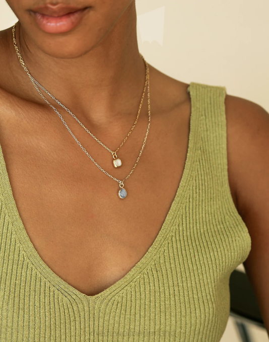 juwelen lichtblauw ZVH61800 Madewell cled ovale charme ketting vrouwen