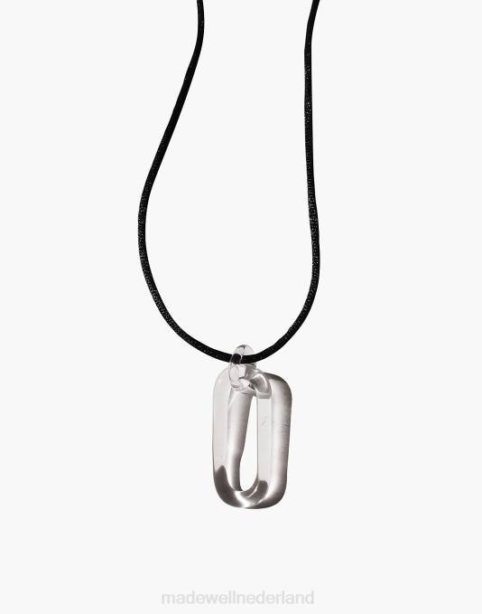 juwelen één kleur ZVH61461 Madewell Jane d'arensbourg ketting met helder ovaal hangerkoord vrouwen