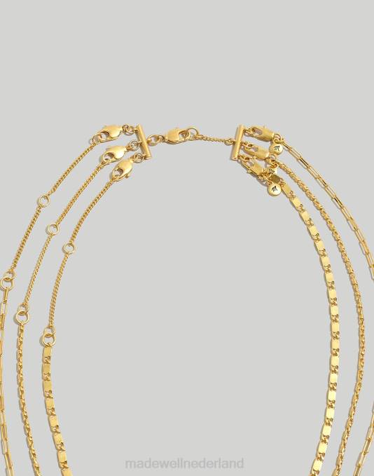 juwelen vintage goud ZVH6960 Madewell Set van twee ketting-gelaagde sluitingen vrouwen