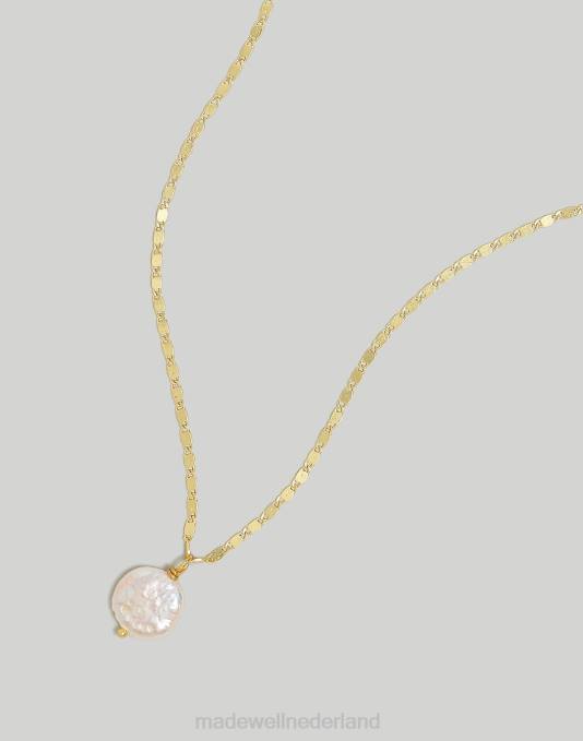 juwelen vintage goud ZVH6963 Madewell gegoten parel munt ketting vrouwen