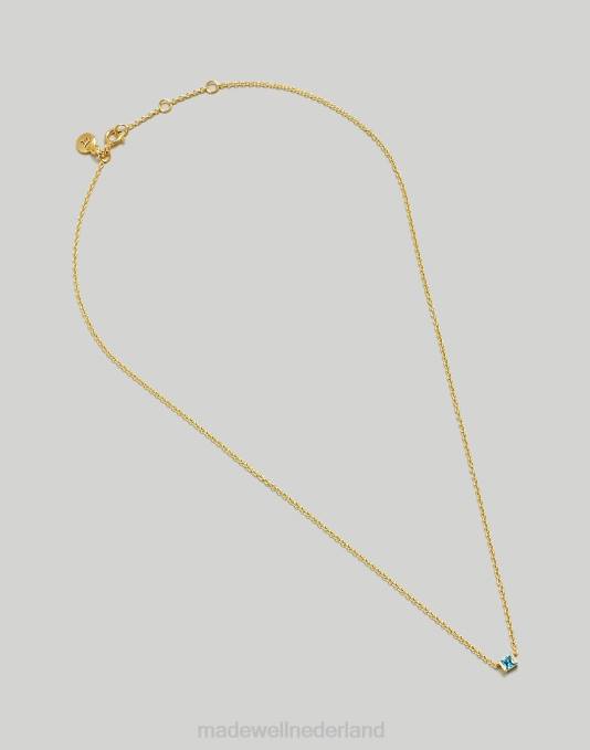 juwelen witte topaas ZVH6932 Madewell delicate collectie halffijne geboortesteen ketting vrouwen