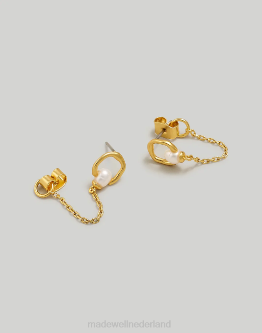 juwelen bleek goud ZVH6845 Madewell kettingoorbellen met zoetwaterparels vrouwen