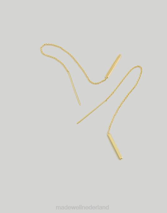 juwelen bleek goud ZVH6892 Madewell threader bar oorbellen vrouwen