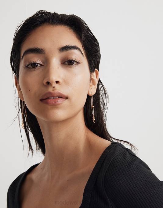 juwelen bleek goud ZVH6923 Madewell slangendraad oorbellen vrouwen