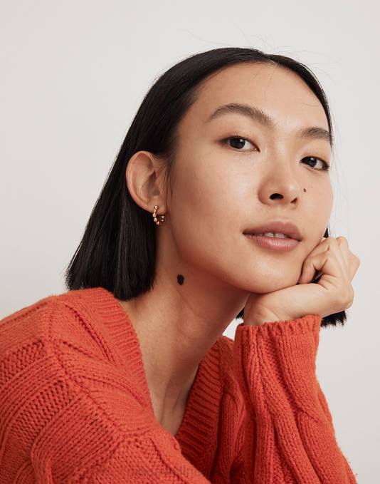 juwelen bleek goud ZVH6924 Madewell Bubble Ball Huggie-hoepeloorbellen vrouwen