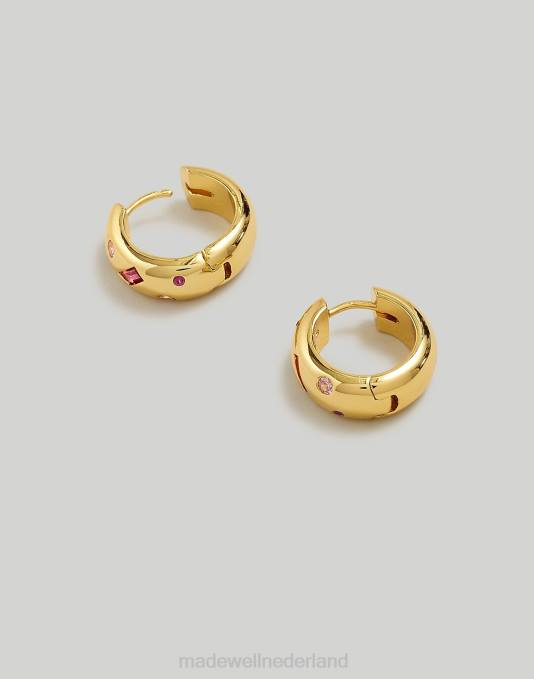juwelen drakenfruit ZVH6843 Madewell Confetti kristallen Huggie-hoepeloorbellen vrouwen