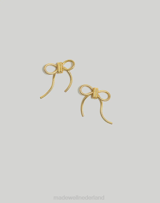 juwelen gepolijst goud ZVH6928 Madewell Oorbellen met slangenketting en strik vrouwen