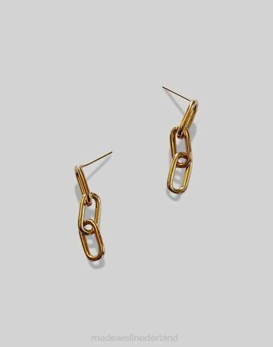 juwelen goud ZVH61451 Madewell Abcrete & Co. oorbellen met drie schakels vrouwen